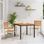 vidaXL 3-delige tuinset beige poly rattan acacia
