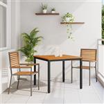 vidaXL 3-delige tuinset Grijs Poly Rattan Acacia