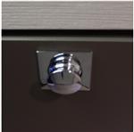 Mini Knop+Ring Vierkant Pushlock Glanzend Chroom 2st.