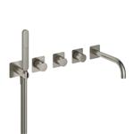 Inbouw Badkraan Hotbath Gal Thermostaatkraan met 2 Stopkranen en Uitloop Geborsteld Nikkel PVD