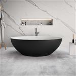 Ligbad Vrijstaand Ideavit Solidellipse 180x88x55 cm Solid Surface Mat Zwart