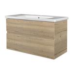 Badkamermeubel Best Design Quick 2 Laden Greeploos 100 cm Eiken Met Wastafel
