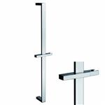 Wiesbaden chroom messing glijstang+glijstuk vierkant 700mm