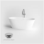 Vrijstaand Ligbad Clou Solium Ge&iuml;ntegreerde Overloop Met Chrome Plug Mat Wit