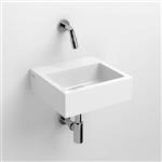 Fontein Clou Flush 1 28x27x9cm Mineraal Marmer Glans Wit (Met Voorbewerkt Kraangat)