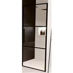Douchedeur met Klapdeur Riho Grid 90x200 cm 6 mm Helderglas Zwarte Profielen