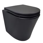 Vesta Rimless Wandcloset Wiesbaden Mat Zwart Met Flatline Toiletzitting Softclose En Quick Release M