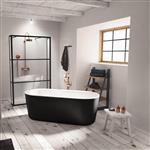 Bad Vrijstaand Riho Modesty 170x76 cm Acryl Velvet zwart