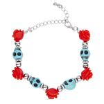 ARMBAND AZUUR SCHEDEL, RODE ROZEN
