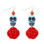 Halloween Oorbellen Schedels Met Roos