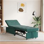 vidaXL 3-in-1 Sofa Bed Uittrekbaar Donkergroen Fluweel