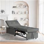 vidaXL 3-in-1 Sofa Bed - Uittrekbaar Ontwerp, Donkergrijze Stof