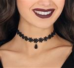 Zwarte Ketting Bloemen