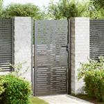 vidaXL Tuinpoort met slot Zwart 100 x 200 cm Gepoedercoat staal