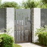 vidaXL Tuinpoort met slot Zwart 100 x 200 cm Gepoedercoat staal