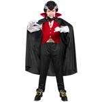 Halloween Kostuum Zwart Rood Kind Vampier 5 delig
