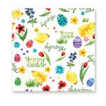 Pasen Servetten Wit Happy Easter 33cm 20st