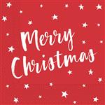 Kerst Servetten Rood Merry Christmas 33cm 20st