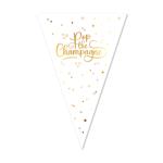 Bunting PET 10 m flags 20x30cm – Pop the Champagne – white