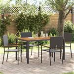 vidaXL Tuinstoelen 4 pcs Crème, Bruin PE riet, Massief acaciahout