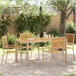 vidaXL Tuinstoelen 4 pcs Crème, Bruin PE riet, Massief acaciahout