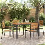 vidaXL Tuinstoelen 4 pcs Crème, Bruin PE riet, Massief acaciahout