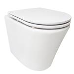 Rimless Wandcloset BWS Atsev Mat Wit Met Flatline Toiletzitting Softclose En Quick Release Mat Wit