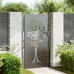 vidaXL Tuinpoort met slot Zwart 100 x 200 cm Poedergecoat staal