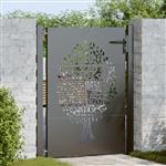 vidaXL Tuinpoort met slot Zwart 100 x 125 cm Poedergecoat staal