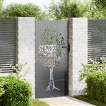 vidaXL Tuinpoort, Tuinpoort 85x75 cm Corten Staal Boomontwerp Zwart