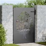 vidaXL Tuinpoort, Tuinpoort 85x75 cm Corten Staal Boomontwerp Zwart