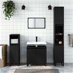 vidaXL Badkamerkast 30x30x190 cm bewerkt hout zwart