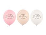 Happy Birthday Ballonnen Roze Wit Creme 30cm 50st