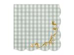 Ruit servetten met strik, 33x33cm, mix