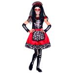 Dia De Los Muertos Jurk Zwart Rood Meisje