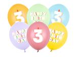 3 Jaar Ballonnen 30cm 6st