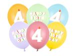 4 Jaar Ballonnen 30cm 6st