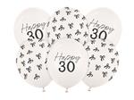30 Jaar Ballonnen Zwart Wit Strik 30cm 6st