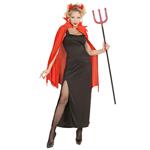 Halloween Jurk Rood Zwart Dames Duivel