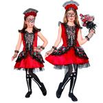 Dia De Los Muertos Jurk Zwart Rood