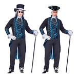 Halloween Kostuum Zwart Blauw Heren Vampier