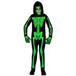 Halloween Kostuum Zwart Groen Kind Skelet 2 delig