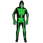 Halloween Kostuum Zwart Groen Heren Skelet 2 delig