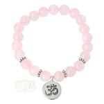Rozenkwarts - elastische mala / armband met kralen