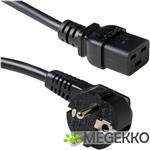 ACT Netsnoer CEE 7/7 male (haaks) - C19 zwart 3 m