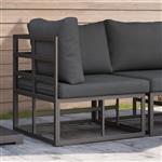 vidaXL Buitenmeubilair met kussen met kussen Zwart Aluminium