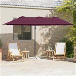 vidaXL Tuin Cantilever Parasol Bordeauxrood 372 x 198 x 243 cm