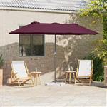 vidaXL Tuinparasol Bordeauxrood 370 x 197 x 239 cm Poedergecoat staal
