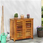 vidaXL Tuinkast met opslag Bruin 75 x 35 x 70cm Massief Acaciahout
