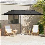 vidaXL Parasol Zwart 372 x 198 x 243 cm Polyester en Aluminium